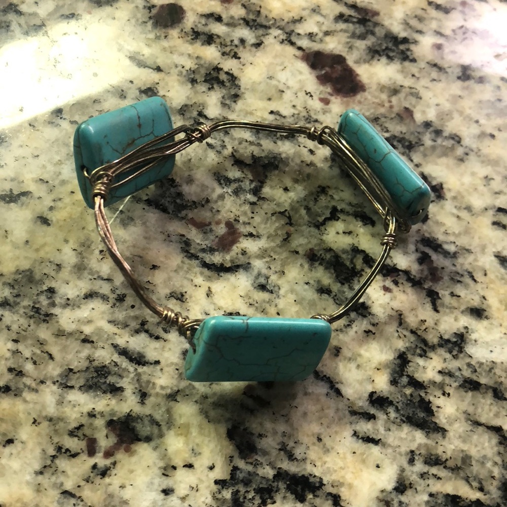 Wire turquoise bangle